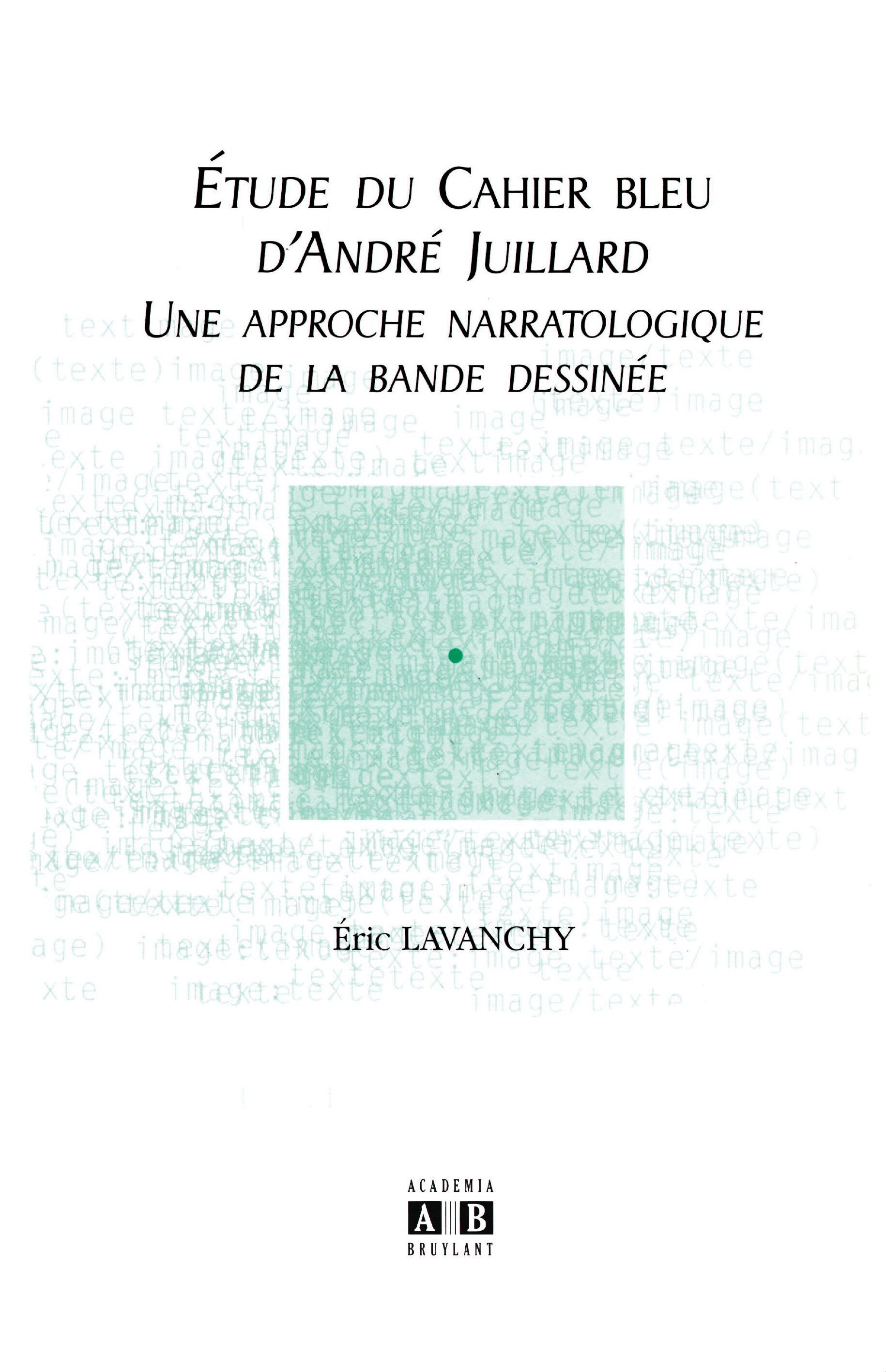 Etude du Cahier bleu d'André Juillard