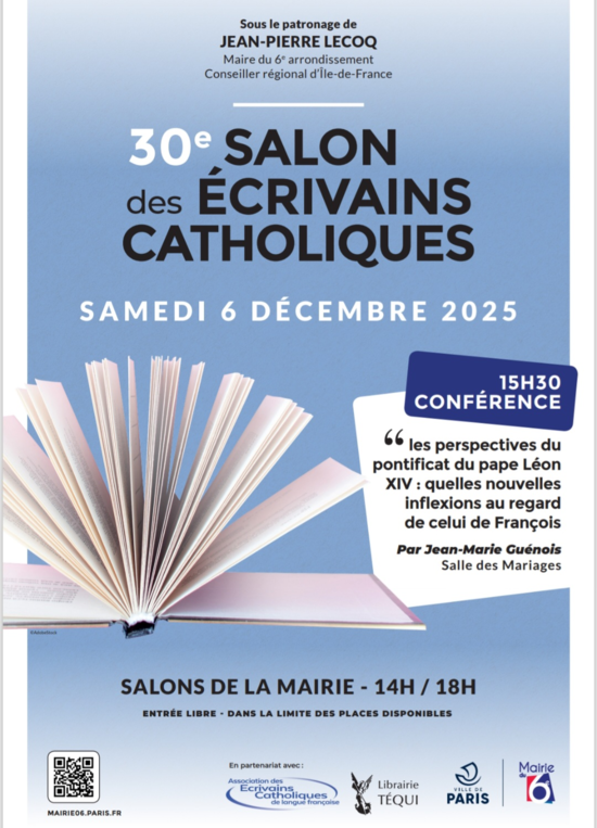 Retrouvez nos auteurs au Salon du livre des écrivains catholiques le samedi 6 décembre 2025.