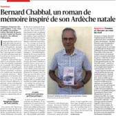 LES DERNIÈRES ACTUALITÉS - Bernard Chabbal, un roman de mémoire inspiré de son Ardèche natale 