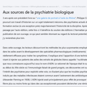 LES DERNIÈRES ACTUALITÉS - Aux sources de la psychiatrie biologique