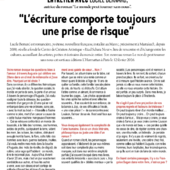 LES DERNIÈRES ACTUALITÉS - L'écriture comporte toujours une prise de risque