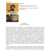 LES DERNIÈRES ACTUALITÉS - L’Évangile de Marc - Review of Biblical Literature 