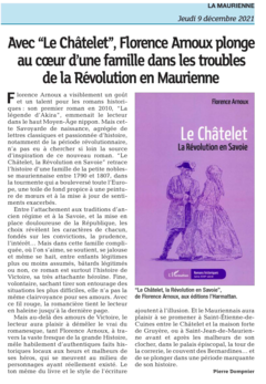 Avec le Chatelet, Florence Arnoux plonge au coeur d'une famille dans les troubles de la Révolution en Maurienne