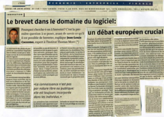 Le Brevet dans le domaine du logiciel : un débat européen crucial