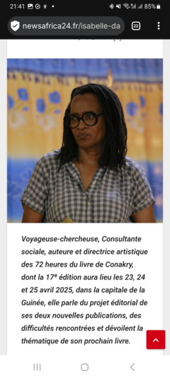 Je travaille actuellement sur mon Afrique en Guinée 