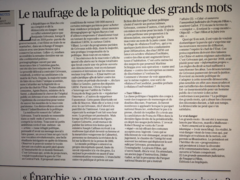 Le naufrage de la politique des grands mots