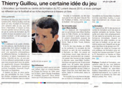 Ouest-France : Thierry Guillou une certaine idée du jeu
