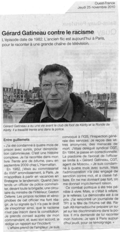 Gérard Gatineau contre le racisme