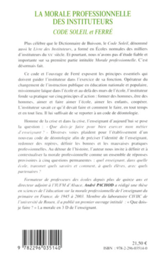 La morale professionnelle des instituteurs
