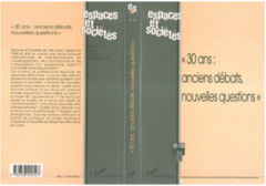 « 30 ANS : ANCIENS DEBATS, NOUVELLES QUESTIONS » (n°101-102)