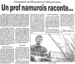 Un prof namurois raconte...