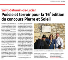 Poésie et terroir pour la 16e édition du concours Pierre et Soleil