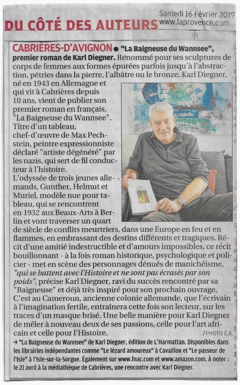 Du côté des auteurs : La Baigneuse du Wannsee, premier roman de Karl Diegner