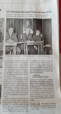 Un historien manceau décrypte l'essor du fascisme dans un livre (Ouest-France, 3 juin 2024)