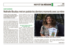 L'auteure de Saint-Georges, Nathalie Boutiau, met en poésie les derniers moments vécus avec sa mère : 