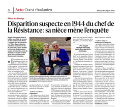 Disparition suspecte en 1944 du chef de la Résistance : sa nièce mène l'enquête