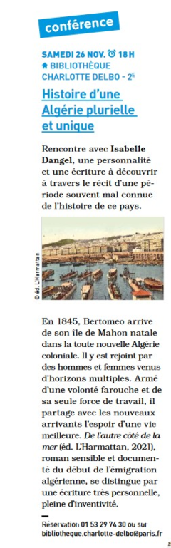 Conférence : Histoire d'une Algérie plurielle et unique