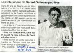 Les tribulations de Gérard Gatineau publiées