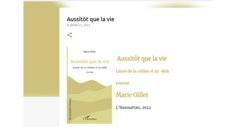 Aussitôt que la vie