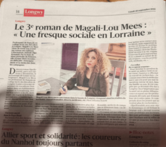 « Une sorte de fresque sociale en Lorraine » : Magali-Lou Mees sort son troisième roman