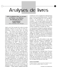 Analyses de livres. ADN et globule blanc au secours de l'aliéné