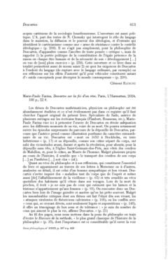 Descartes, sur la foi d’un rêve - Revue philosophique 