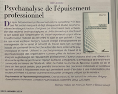 Réflexion : Psychanalyse de l'épuisement professionnel