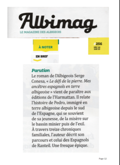 Parution : Le roman de l'Albigeois Serge Conesa...