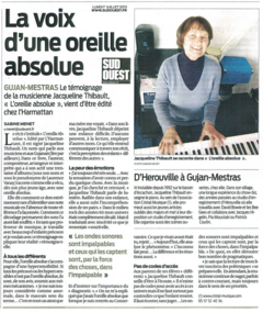 Parution dans le Sud Ouest du lundi 1er juillet 2013