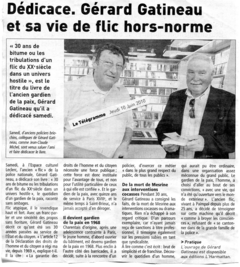 Dédicace. Gérard Gatineau et sa vie de flic hors-norme