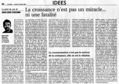 La croissance n'est pas un miracle..., ni une fatalité