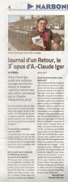 Journal d'un Retour, le 3e opus d'A. -Claude Iger