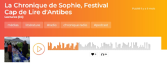La Chronique de Sophie, Festival Cap de Lire d'Antibes