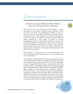 Conversation avec Laurent Poliquin par Bianca Deshaies