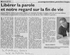 Libérer la parole et notre regard sur la fin de vie