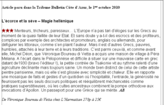 Article paru dans la Tribune Bulletin Côte d'Azur