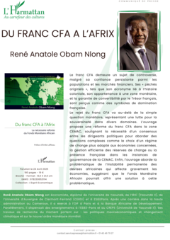 Obam Nlong propose de passer « Du franc Cfa à l’Afrix »