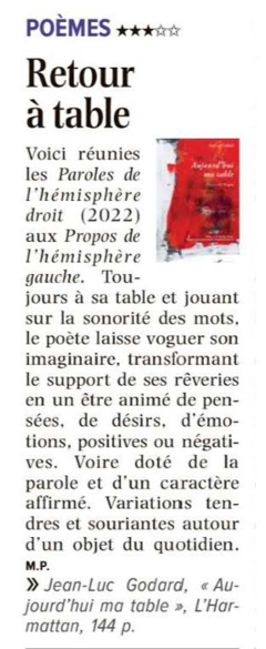 RETOUR A TABLE (Michel Paquot)