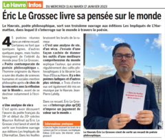 Au Havre, Éric Le Grossec livre sa pensée sur le monde dans un recueil de poésie