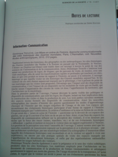 Article paru dans Sciences de la Société N°78 (partie 1)