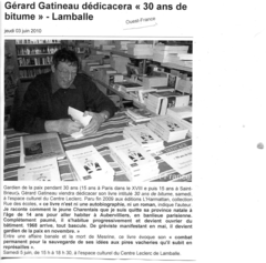 Gérard Gatineau dédicacera