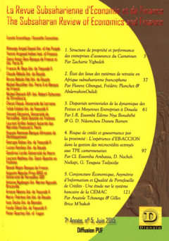 Revue subsaharienne d'économie et de finance
