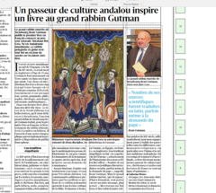Un passeur de culture andalou inspire un livre au grand rabbin Gutman