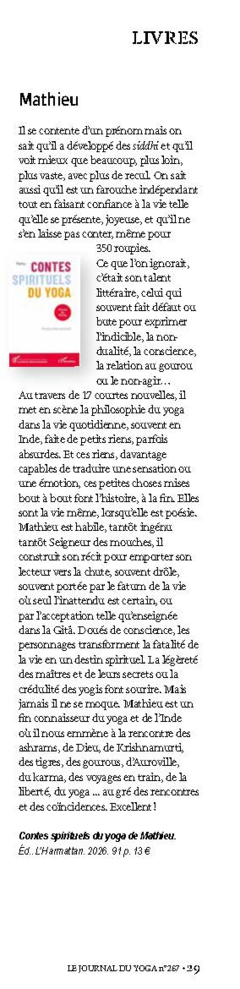 Contes spirituels du Yoga - Journal du Yoga