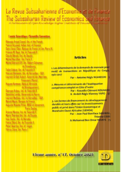 La Revue Subsaharienne d’Economie et de Finance