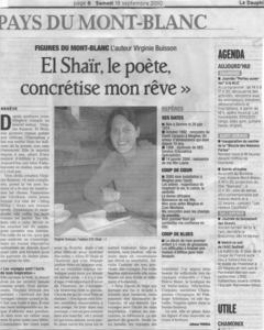 El Shaïr le poète concrétise mon rêve