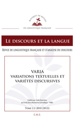 Varia, Variations textuelles et variétés discursives