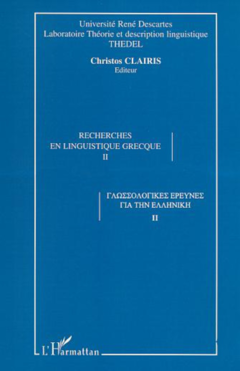 RECHERCHES EN LINGUISTIQUE GRECQUE