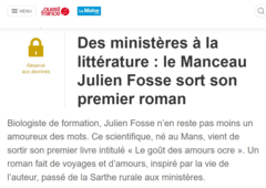 Des ministères à la littérature : le Manceau Julien Fosse sort son premier roman