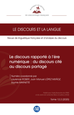 Le discours rapporté à l'ère numérique : du discours cité au discours partagé